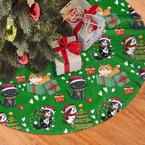 Vista 39 de Cute Gingerbread Candy Christmas Tree Skirt 30 Inches Pink Santa Tree Skirts Farmhouse Xmas Tree Mat Ornaments Decorations