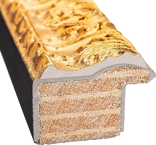 Miniatura 2 de Marco de fotos de madera real dorada de 13 x 13 pulgadas de ancho  Profundidad del marco interior de 0.5 pulgadas  Marco de fotos bohemio Edwina