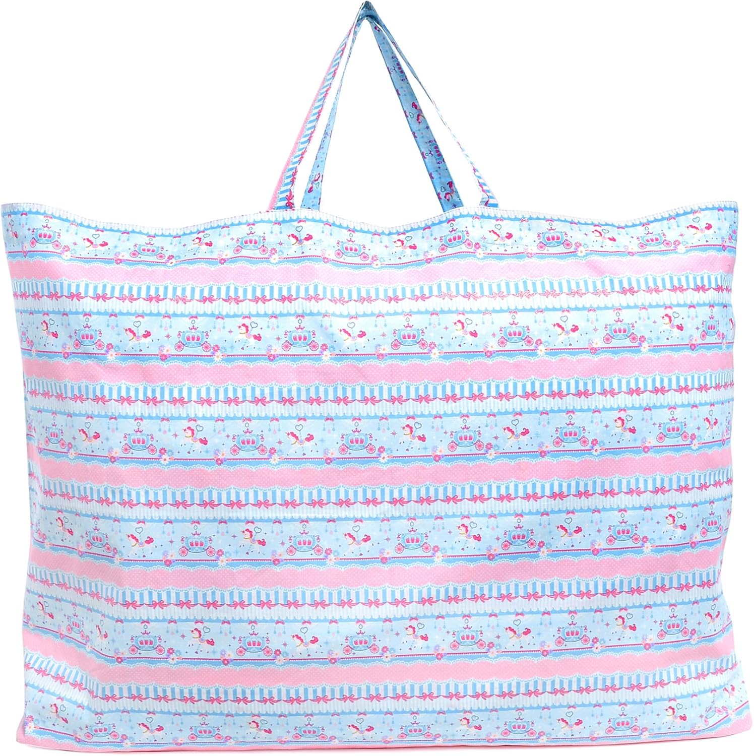 Colorful Candy Style Nap Comforter Bag Lace Tulle and Merry Go Land (Light Blue) Nursery Kindergarten Lightweight Sleep Kids Girls N8807400