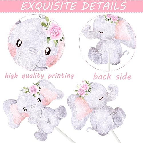 Miniatura 3 de Decoración para pastel de cumpleaños de elefante rosa, 3 piezas, elefante, feliz cumpleaños, pasteles, selva, animal, elefante, decoración de fiesta