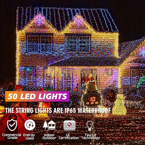 Miniatura 2 de Luces de Navidad multiLED de 25 pies, 50 unidades, luces de Navidad de grado comercial para exteriores, impermeables, luces LED de 0.197 in de ancho