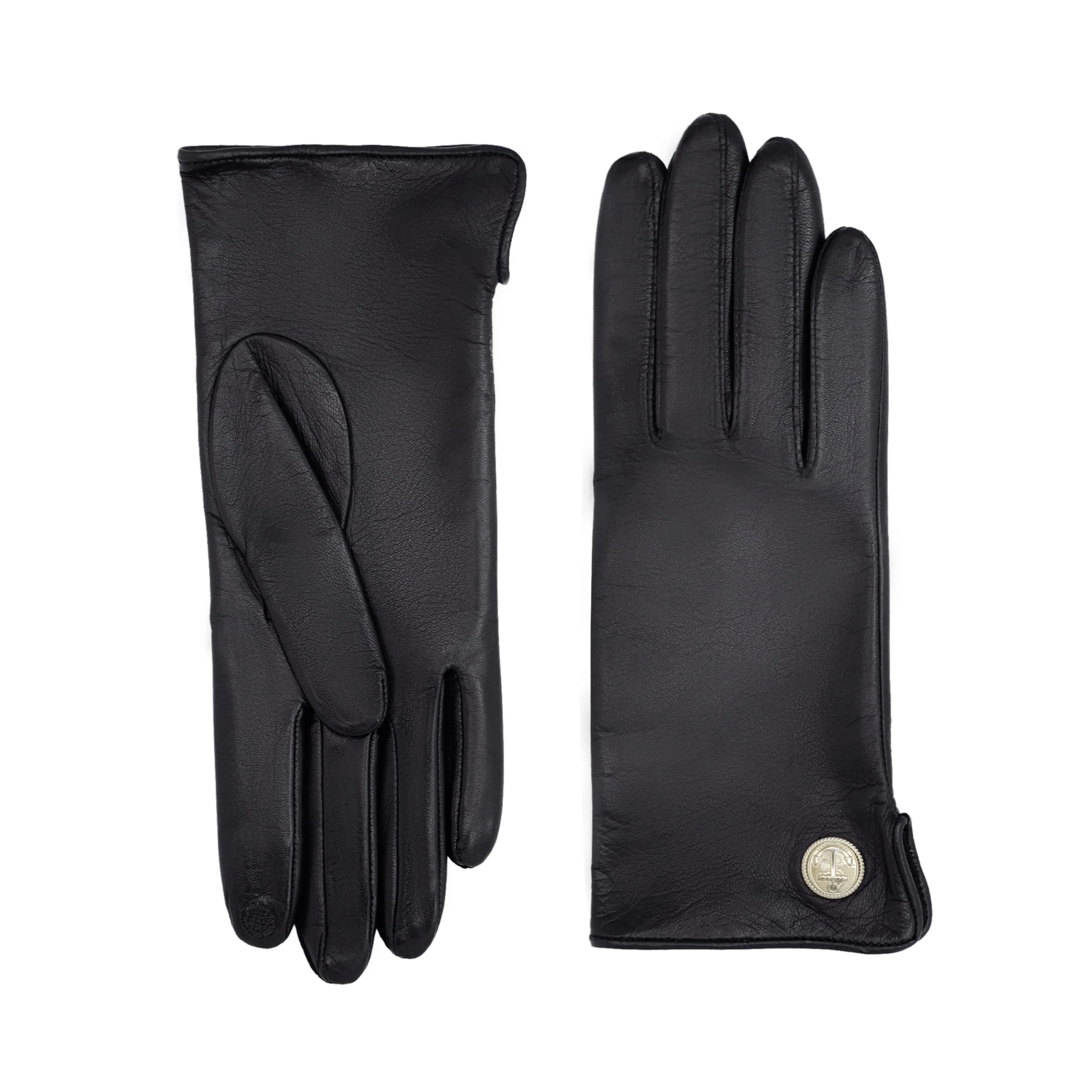 GLOVE STORY Gants Cuir d'Agneau pour Femme avec Doublure 100% Soie - Gants Ecran Tactile Matière Élégante, Douce et Confortable - Gants d'Hiver Chaud Femme Fabrication Artisanale