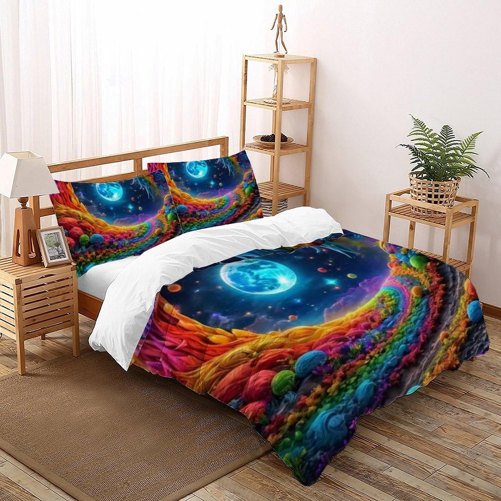 Housse de couette 220x240 Le Monde des Fleurs anti-plis en microfibre avec zip