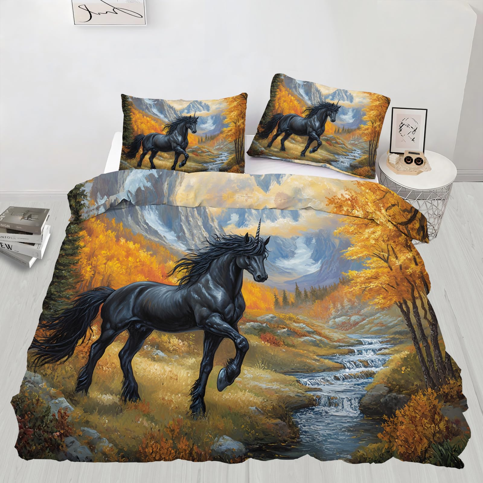 Parure de lit en microfibre anti-plis avec fermeture éclair pour housse de couette 135x200