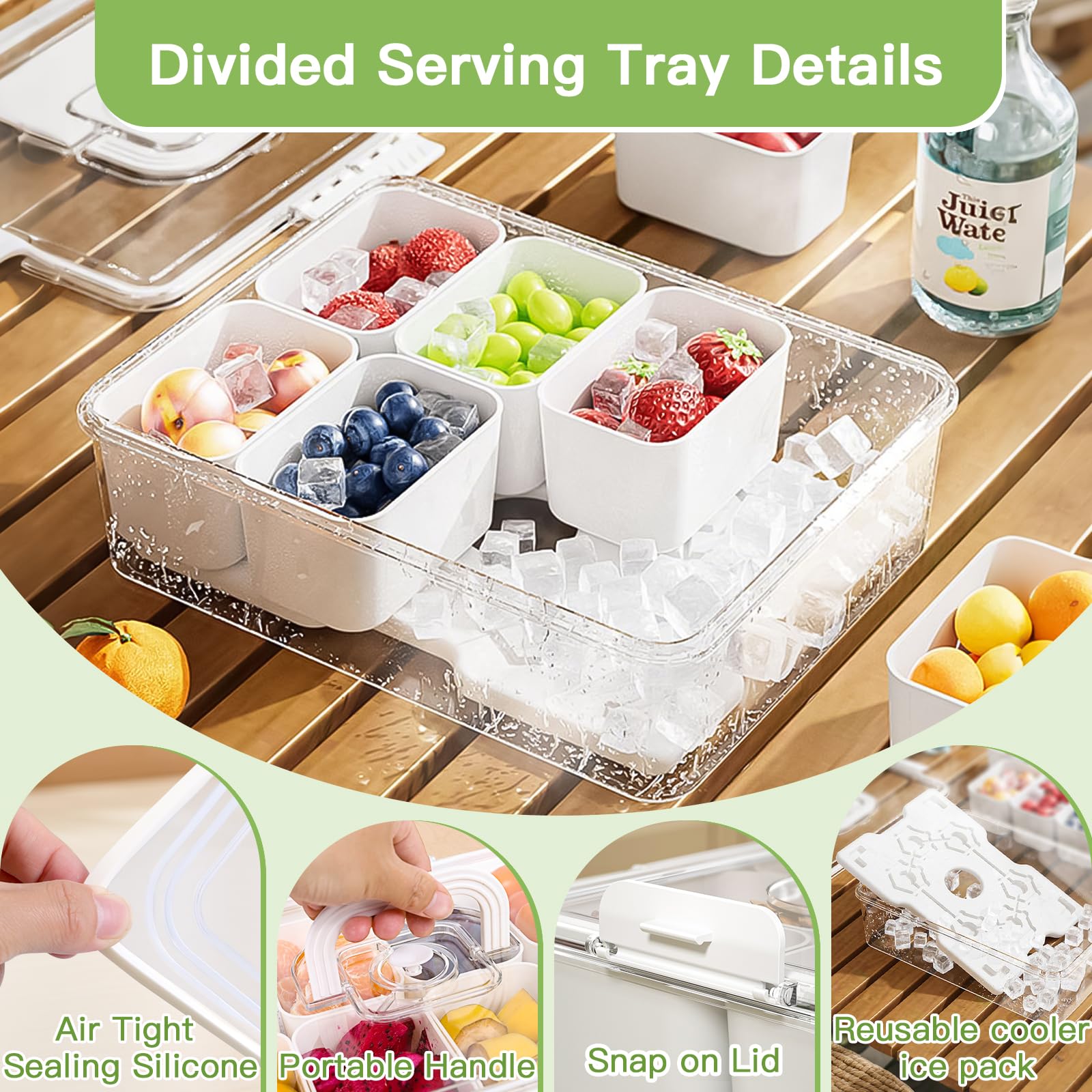 Snack Boxes For Adults EDOBLUE 8-Compartment Snackle Box - Divided