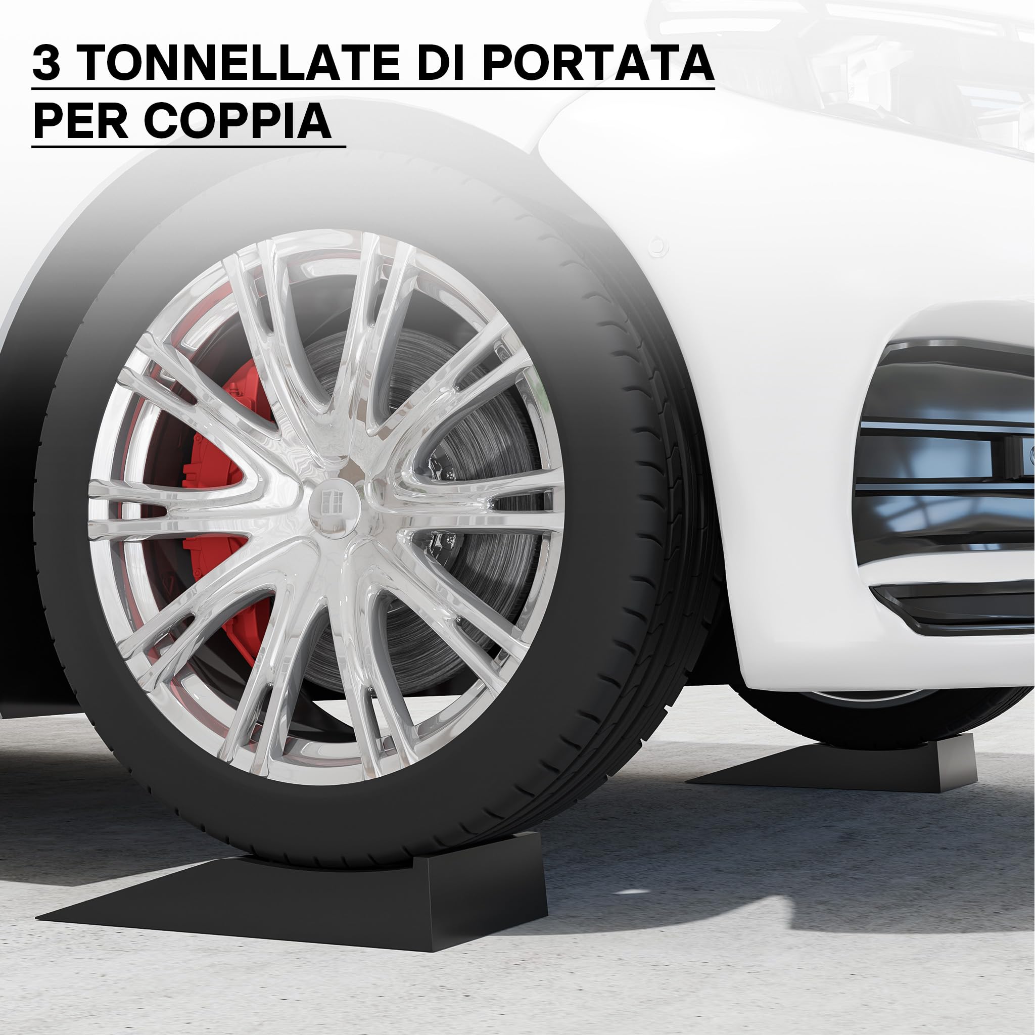 Wiltec Cunei livellatori auto veicoli 2 pz. max 3 t Rampa di livellamento in plastica