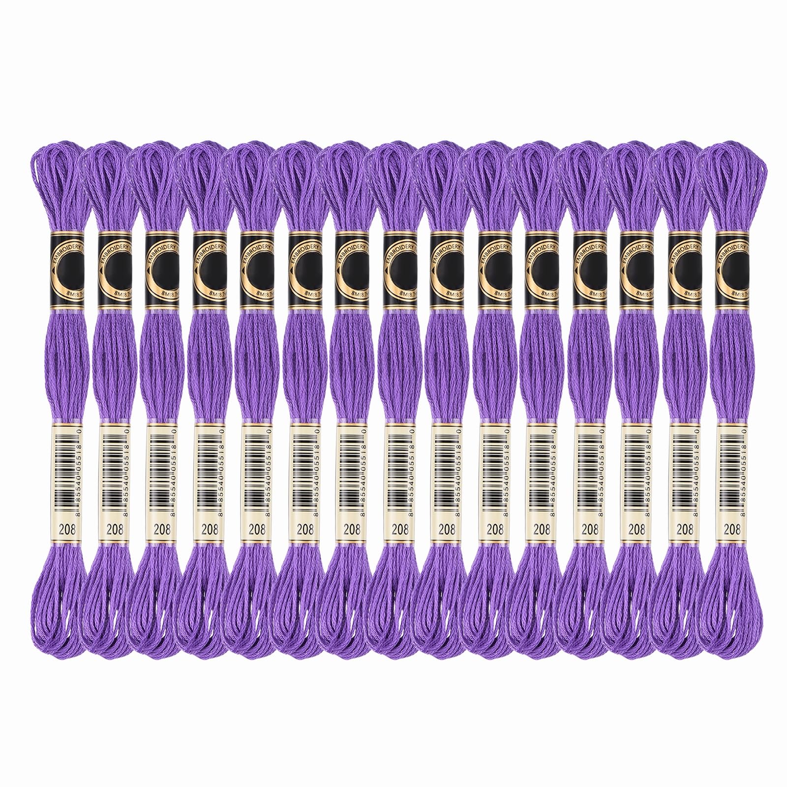 PATIKIL 15 Skeins Embroidery Floss, Solid Colors,Polyester Purple