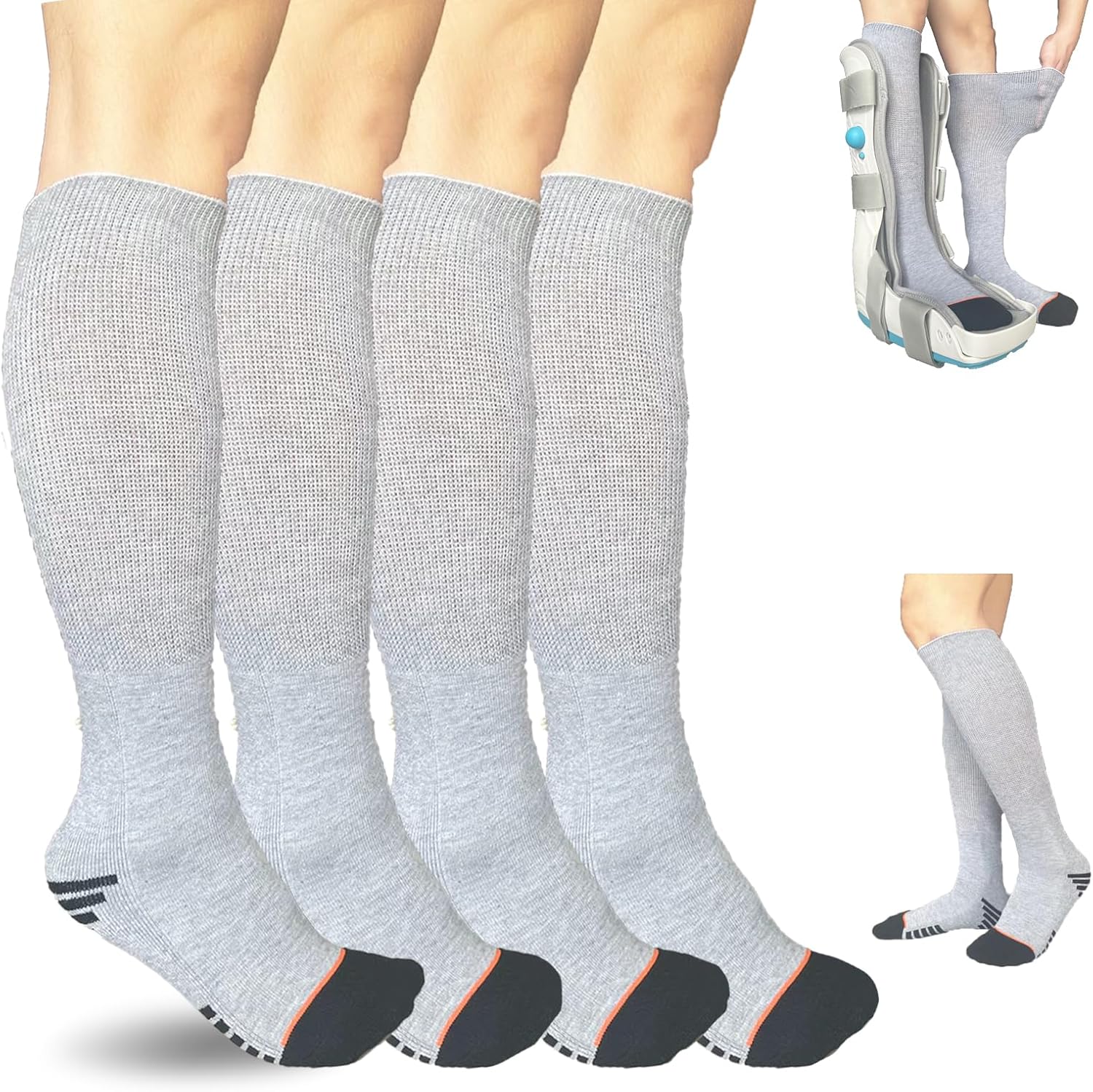 Walking Boot Socks air Cam Walker Cast Socks 2 Pairs Fracture Boot Brace Sock Surgical Orthopedics Sock for Men Women