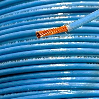AC/DC Wire and Supply THHN 10 AWG Gauge Blue Nylon Stranded Copper Building Wire 200 FT