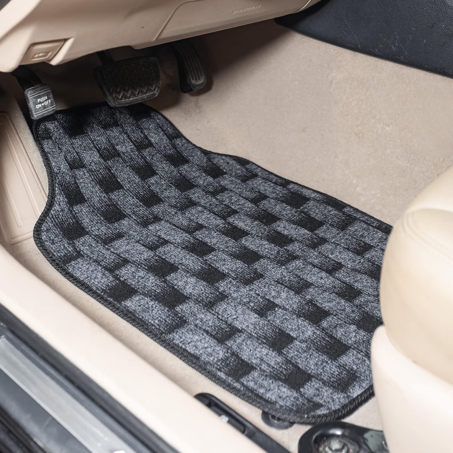 COLINOO 4Piece Universal Car Floor Mat Set Rubber Carpet