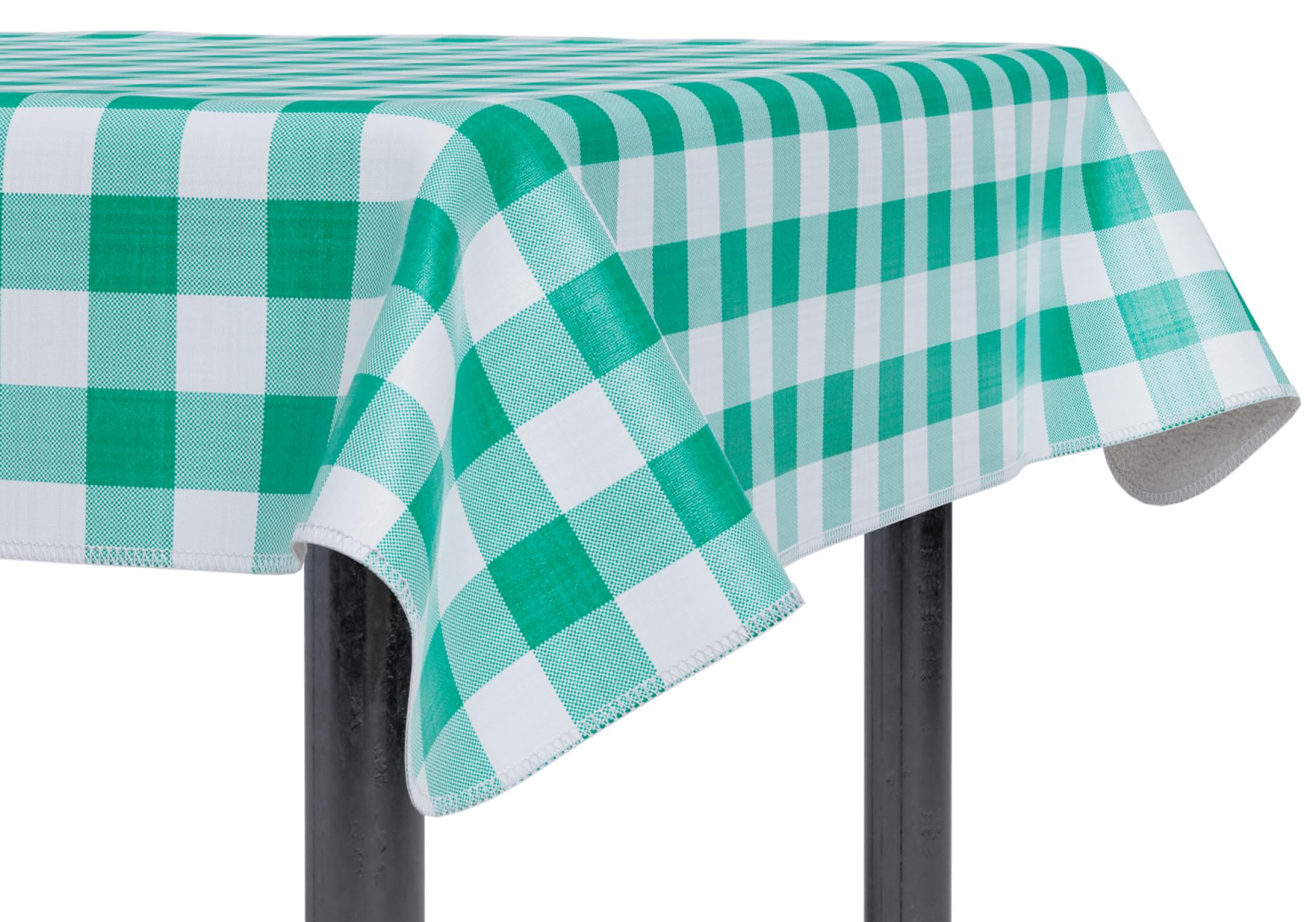 sorfey tablecloth - vinyl with flannel back, 52"x52" square, water proof, easy to clean, checked green design