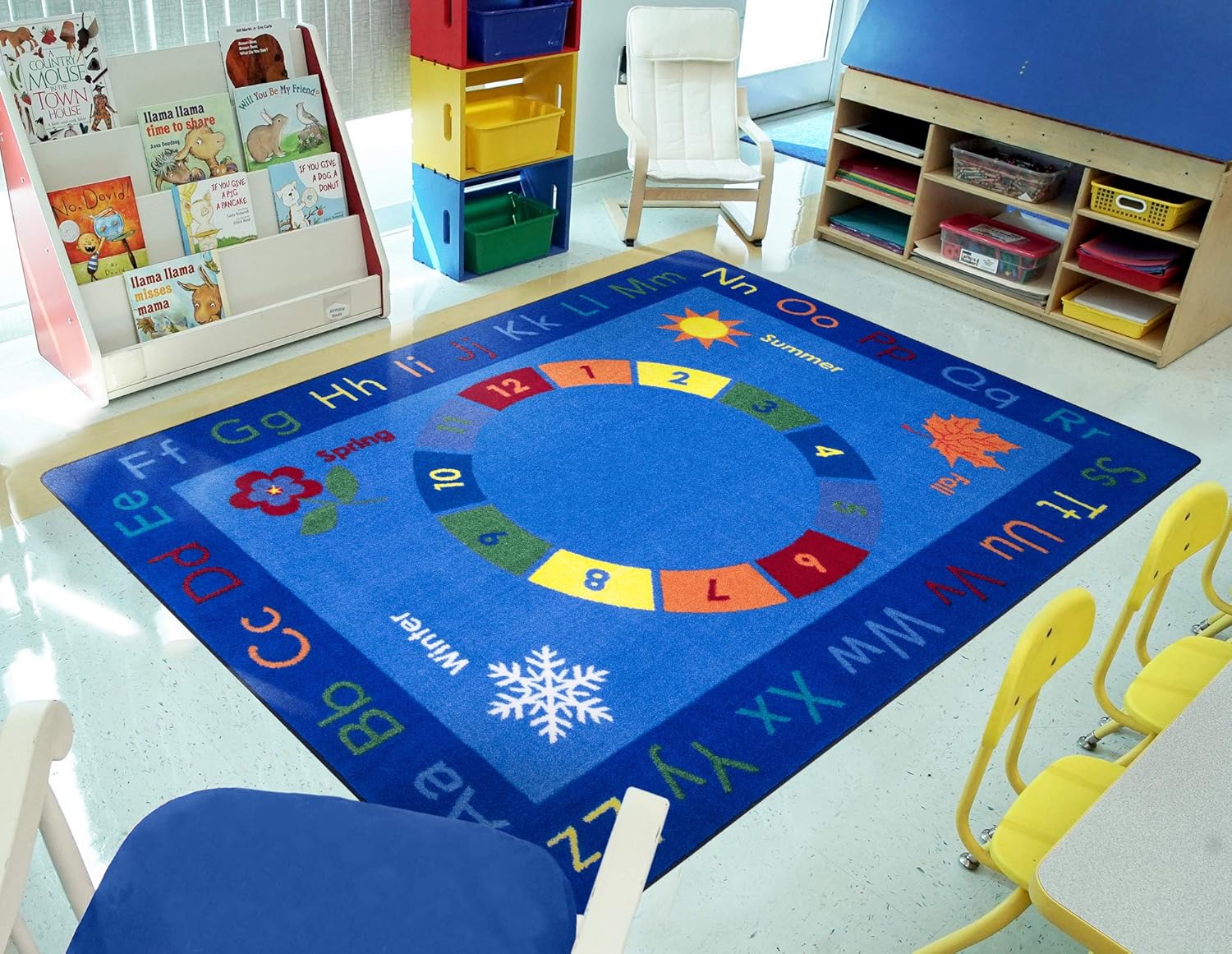 Joy Carpets Learn Through The Seasons 5'4" x 7'8" Area Rug in Color Multi