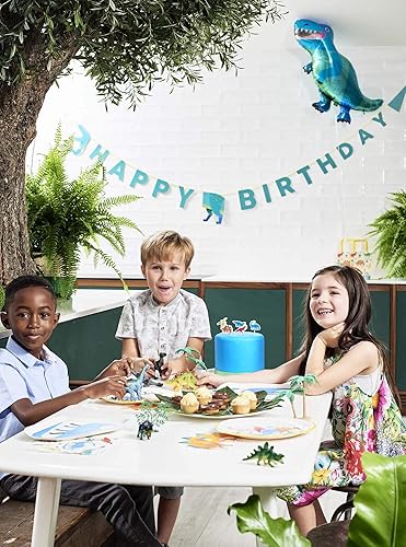 Miniatura 4 de Talking Tables Juego de 5 adornos para velas de cumpleaños con diseño de dinosaurio de dinosaurio, altura de cera de 1.2 in, 1 pulgada, colores