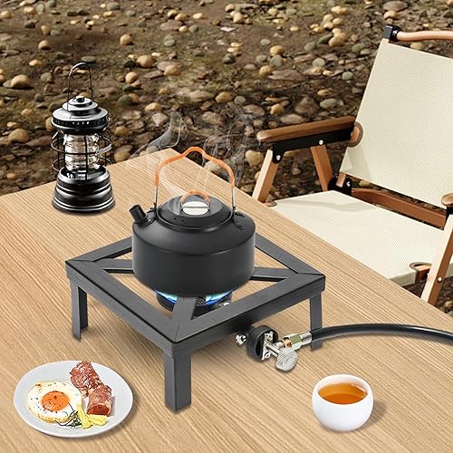 Miniatura 2 de Estufa de camping propano  Estufa de mochilero  Estufa de camping de 8000 W  Cocina de gas de un solo quemador  Construcción de hierro fundido