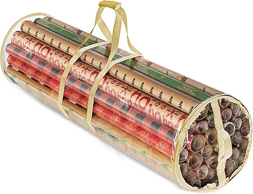 Vista 9 de ZOBER - Bolsa de almacenamiento para papel de regalo de Navidad Negro transparente