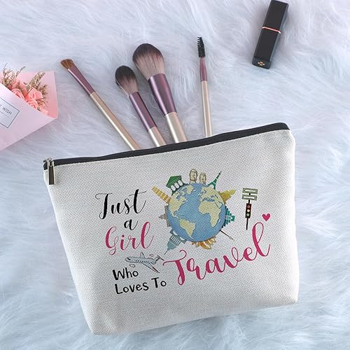 Miniatura 3 de Travel Lover Gifts Zipper Makeup Bag - Travel Cosmetic Bag for Women, Best Friends, Sister - Unique Birthday Gifts