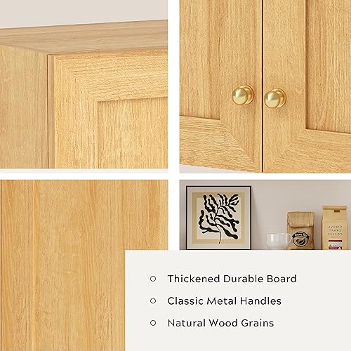 Miniatura 4 de Armarios de pared para baño, juego de 2 armarios de almacenamiento montados en la pared con estantes ajustables, armario flotante para cocina,