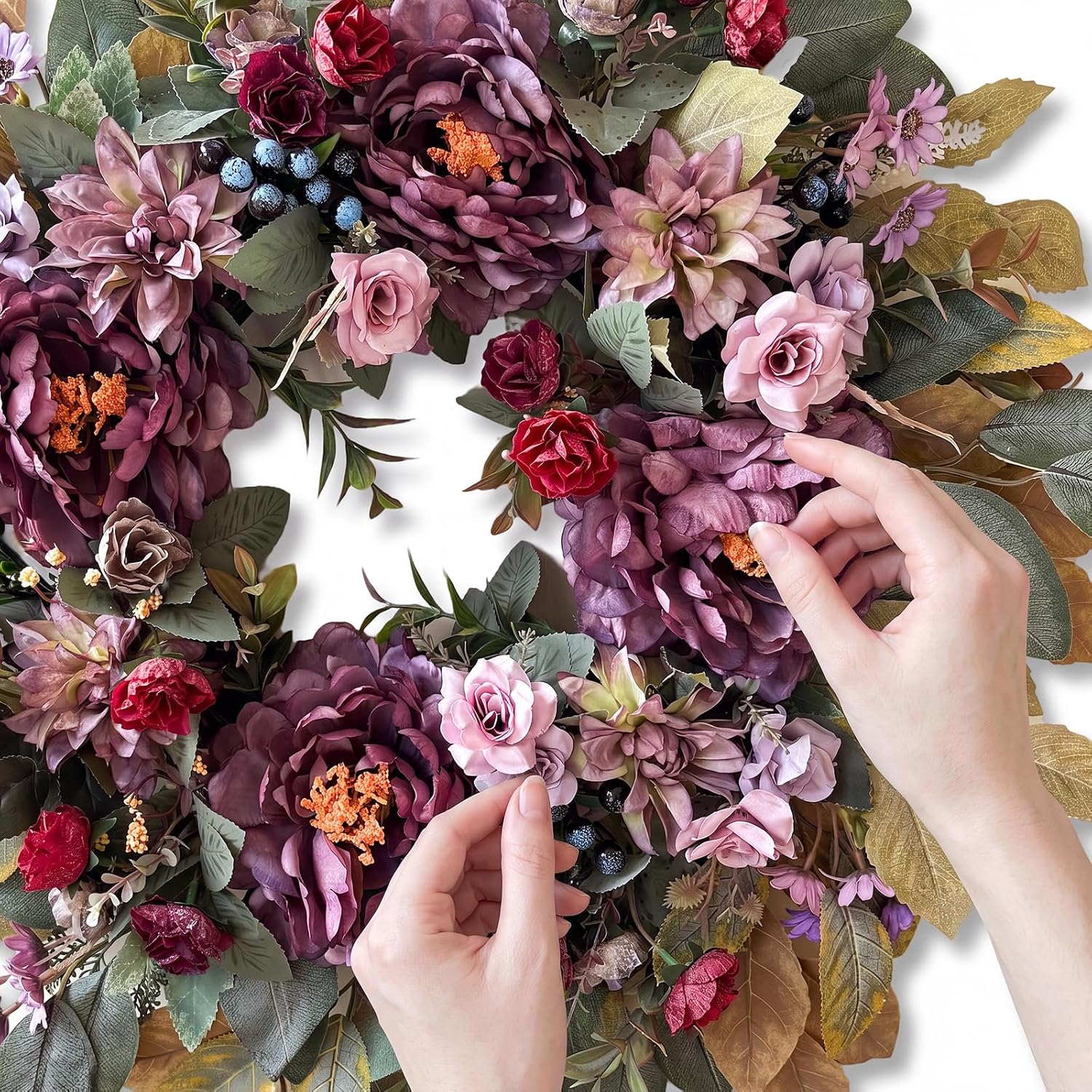 Fall Wreaths for Front Door Outside,Autumn Wreath,Fall Decoration for Home