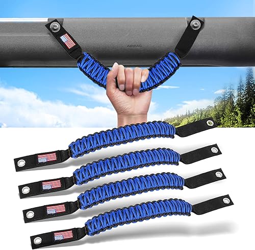 sixcow Paquete de 4 manijas de agarre para barra enrollable Ford Bronco, empuñaduras de paracaĂdas para Ford Bronco 2021 2022 2023 2 puertas 4 sixcow Paquete de 4 manijas de agarre para barra enrollable Ford Bronco, empuñaduras de paracaĂdas para Ford Bronco 2021 2022 2023 2 puertas 4