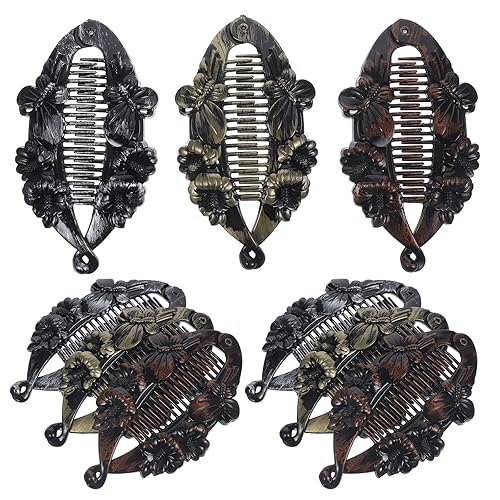 KALLORY 9 pinzas para el pelo de cola de pez clips de plátano vintage en forma de pez peines de cola de caballo para niñas