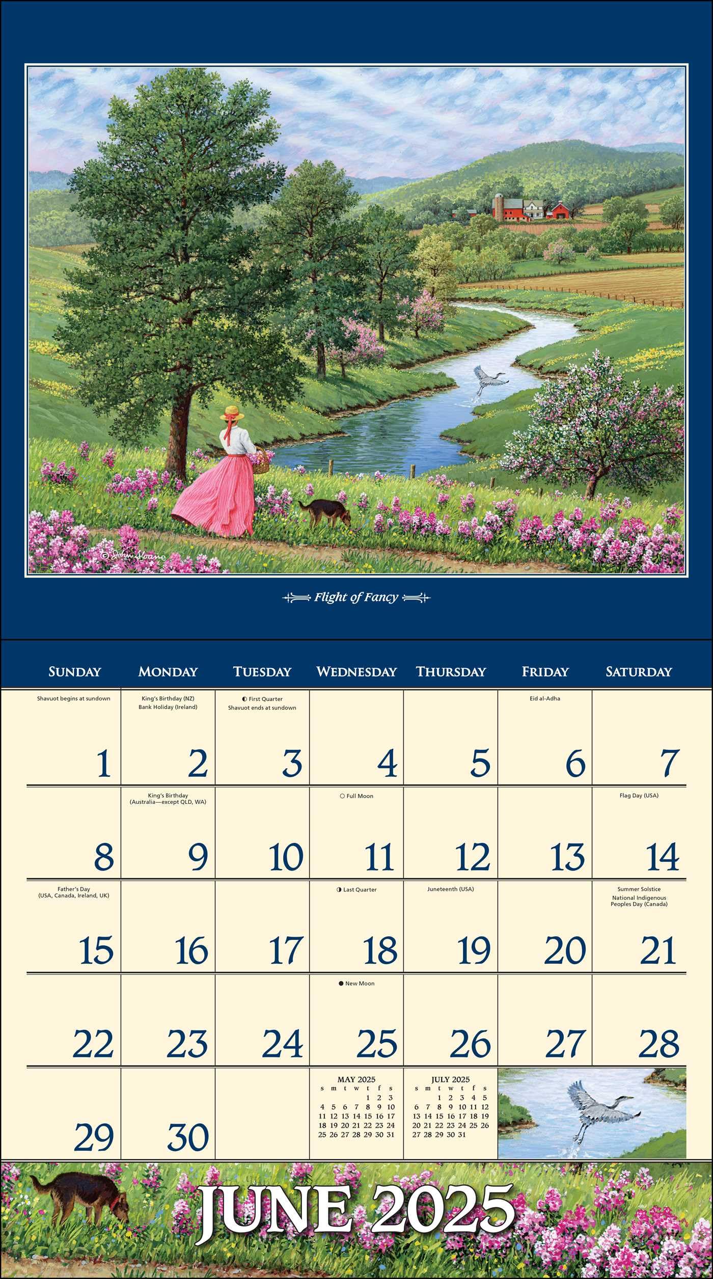 John Sloane's Country Seasons 2025 Deluxe Wall Calendar