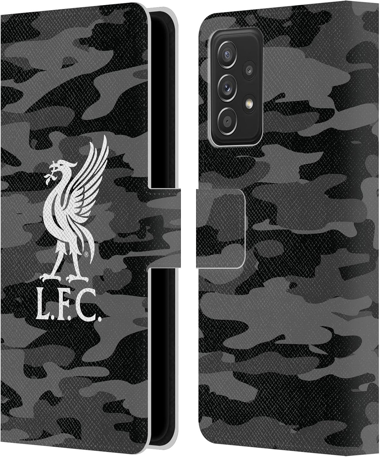 Head Case Designs Officially Licensed Liverpool Football Club Away Colourways Crest Camou Leather Wallet Case Compatible with Galaxy A52 / A52s / 5G (2021)