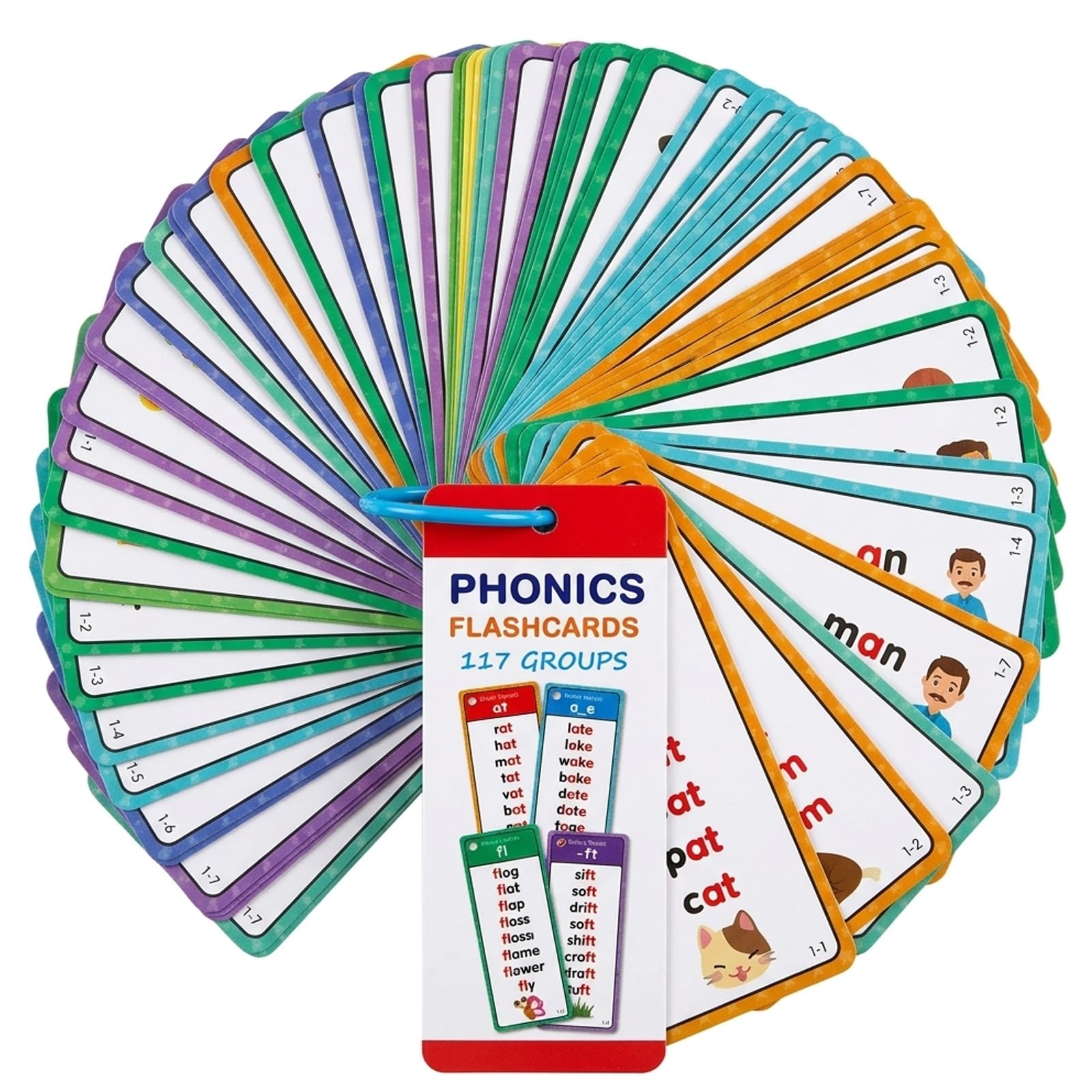 Phonics Flash Cards, 60-Piece Educational Learning Set, Alphabet Word Cards, Interactive Games for Early Reading & Literacy Development, Ideal for Preschool & Home Schooling