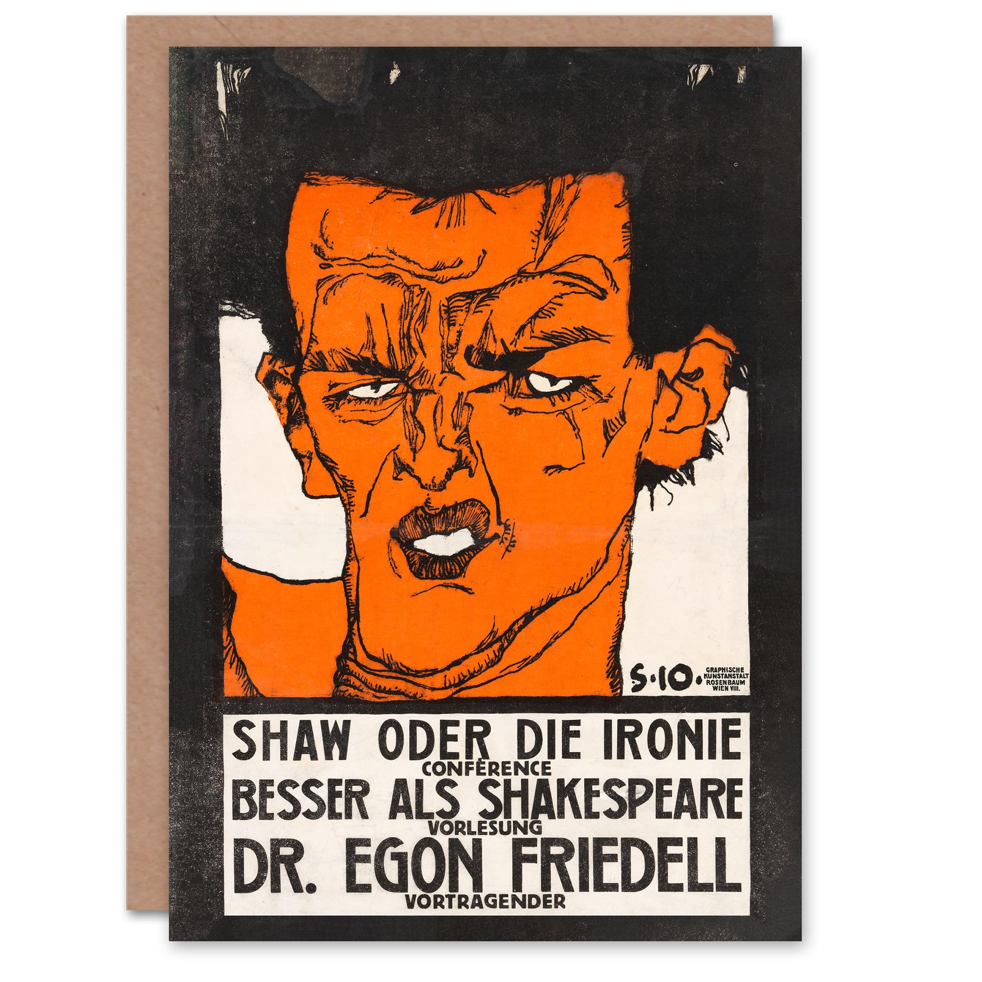 Artery8 Egon Schiele Art Card Shaw or Irony Conference Poster