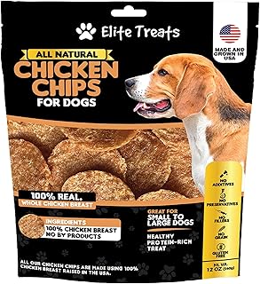 Chicken Chips 12 oz, Dehydrated Chicken Dog Treats, All Natural, Single Ingredient, USA Made, for Small to Large Dogs