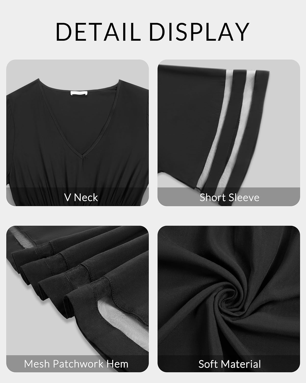 Pinup Fashion Swimsuit Beach Cover Ups Women - V Neck Short Sleeve Bathing Suit Coverup Summer Dress - Image 4