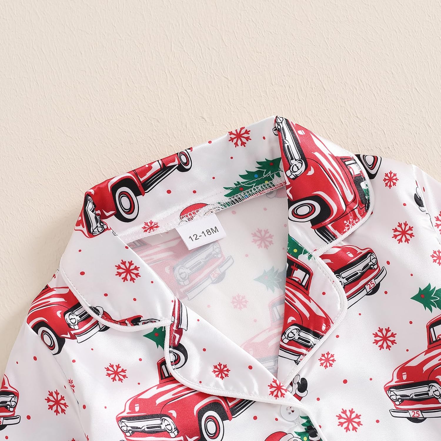 Kids Christmas Pajamas Toddler Girl Boy Cute Santa Claus Button Up Shirt Top Long Pants Loungewear Sleepwear - Image 5