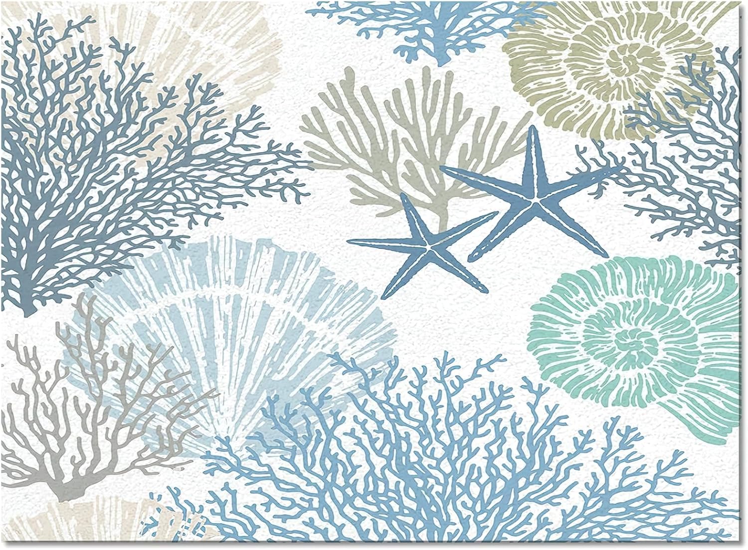 Summer Ocean Coral Area Rug, Conch Shell Beach Theme Non Slip Noise Reduction Kids Rugs, Machine Washable Durable Carpet for Indoor Bedroom Living Room Office Decor Rug - 3 ft x 4 ft