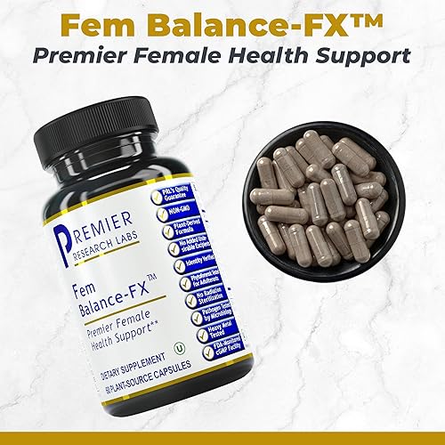 Miniatura 2 de Premier Research Labs Fem Balance-FX - Apoya los ciclos menstruales y la regularidad - con fruta de árbol casto, alfalfa, salvia china y cúrcuma -