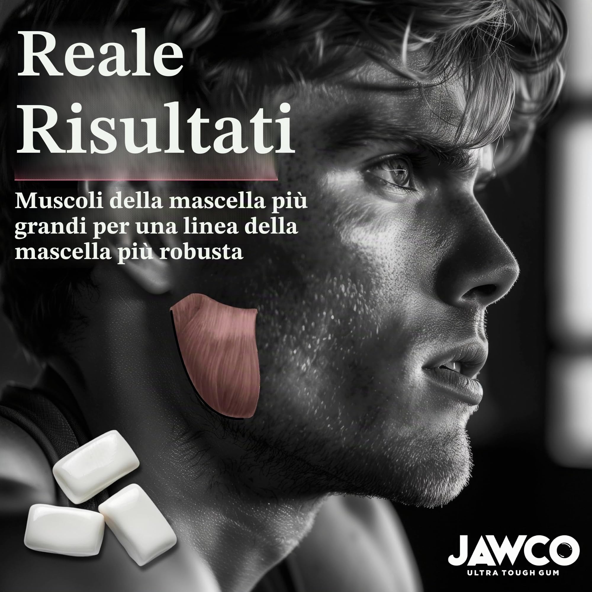 Gomma da masticare JAWCO Ultra-resistente per il contorno della mascella | Ottieni un contorno della mascella più forte e squadrato | Gomma dura per l'allenamento della mascella | Cesella, scolpisci