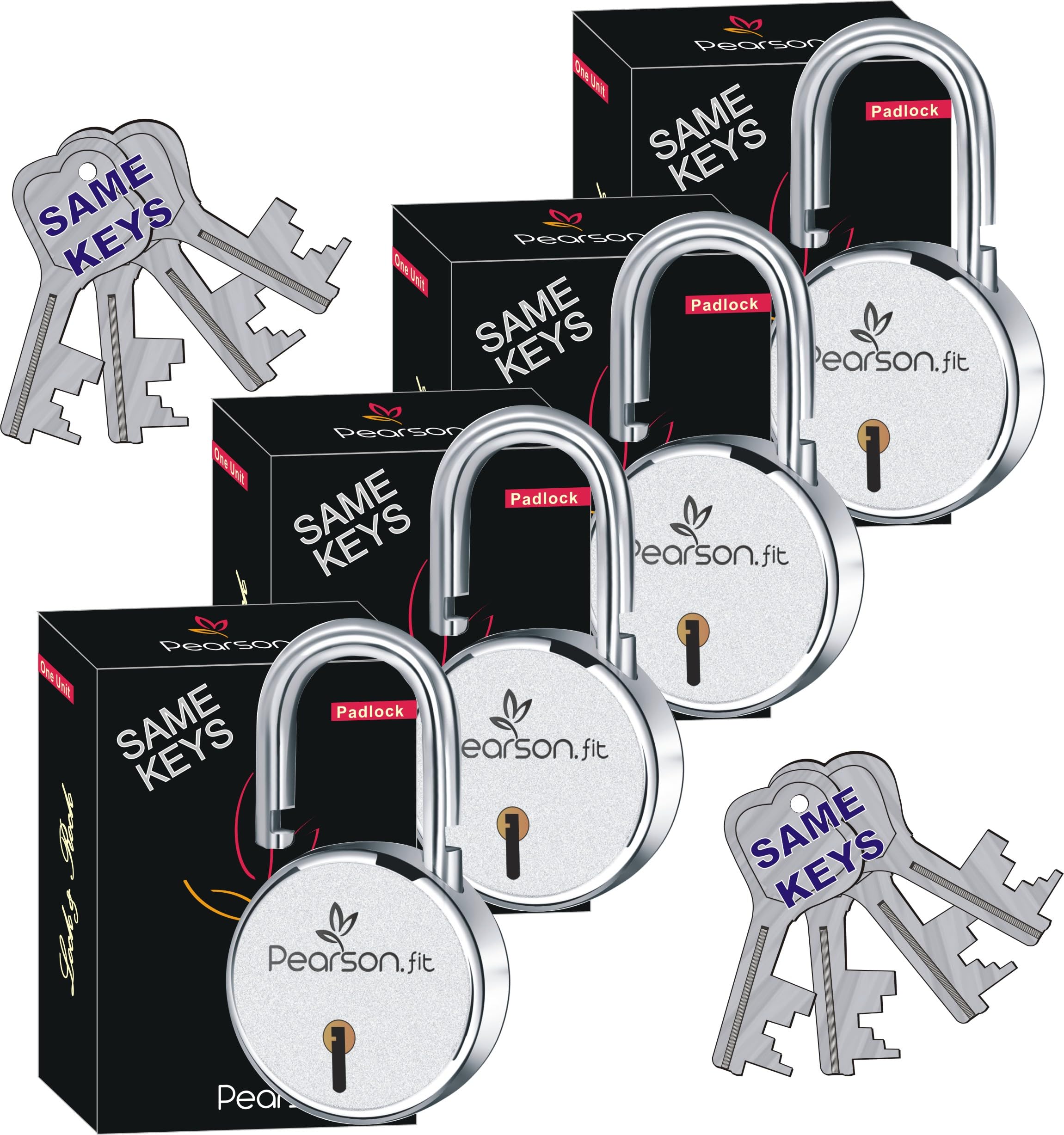 Pearson.fit Round Padlock 65mm 4 Lock Open with 8 Same Key 8 levers Double Locking Anti Thift Weather-Resistant Shop Shutter High Security Main Door Lock for Home (B0CYHD6YGN) Amazon Price History, Amazon Price Tracker