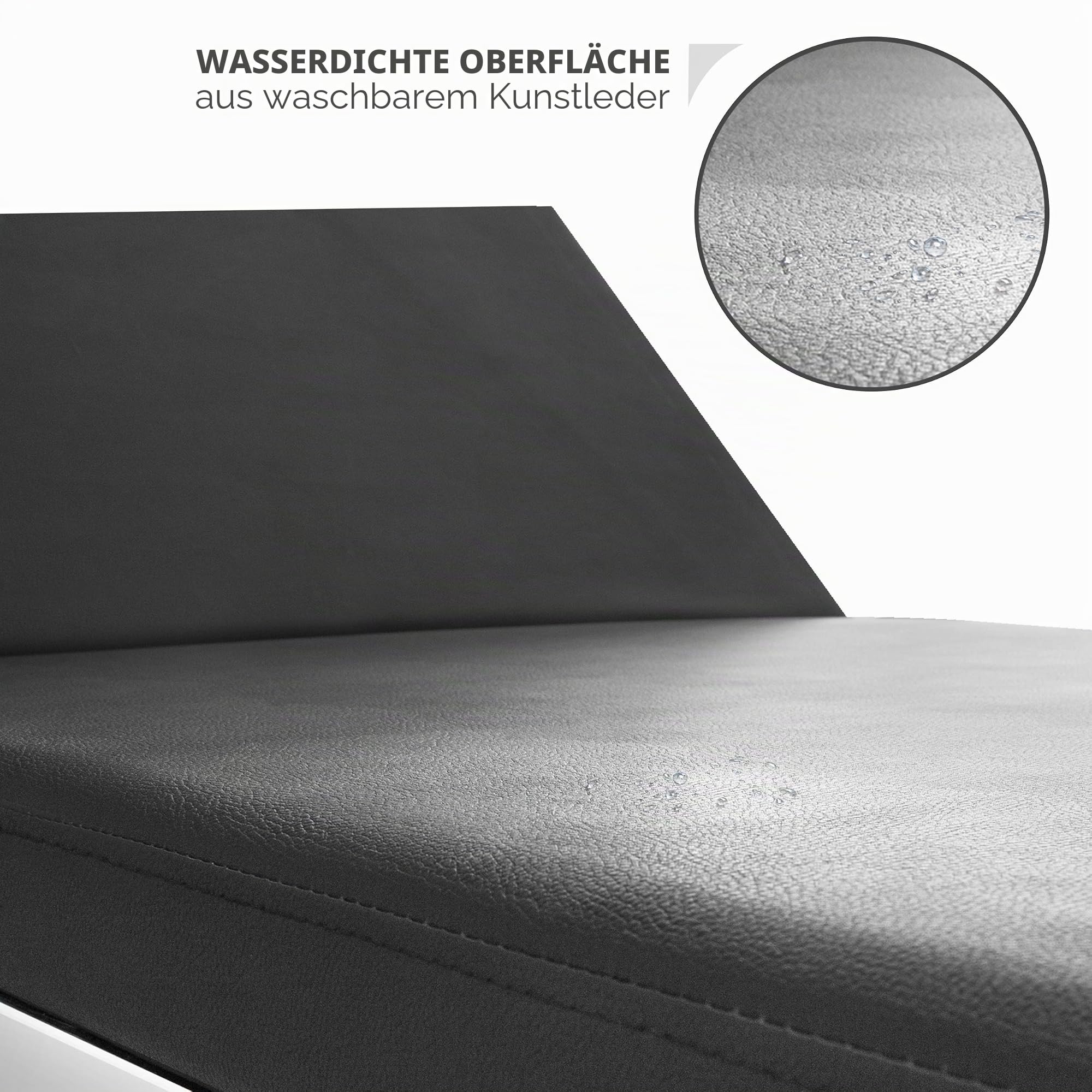 AIESI® Untersuchungsliege medizinische Feuerfeste aus Edelstahl mit 1 Gelenk, Farbe Schwarz mit Toilettenpapierhalter, Belastbarkeit 150 kg, Garantie 24 Monate