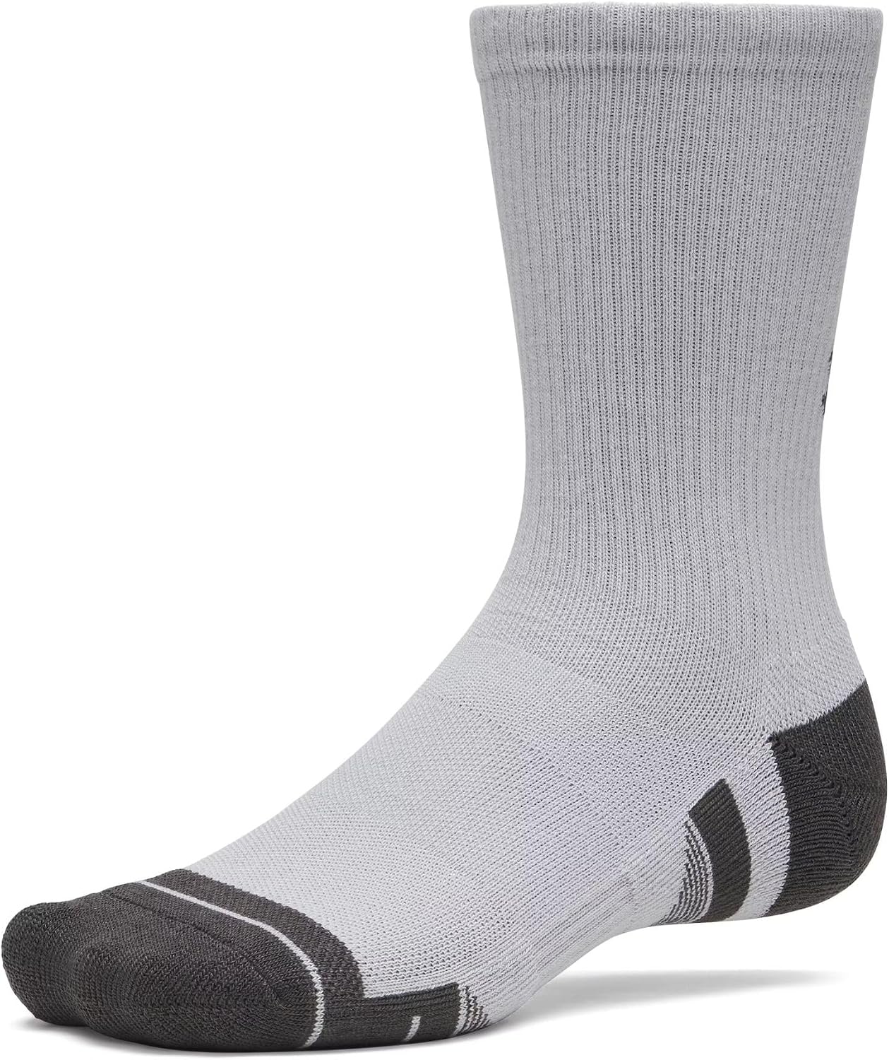 Under Armour - 6 Pairs of Unisex Adult Performance Tech Crew Socks - Mod Gray/Mod Gray/Jet Gray-MD