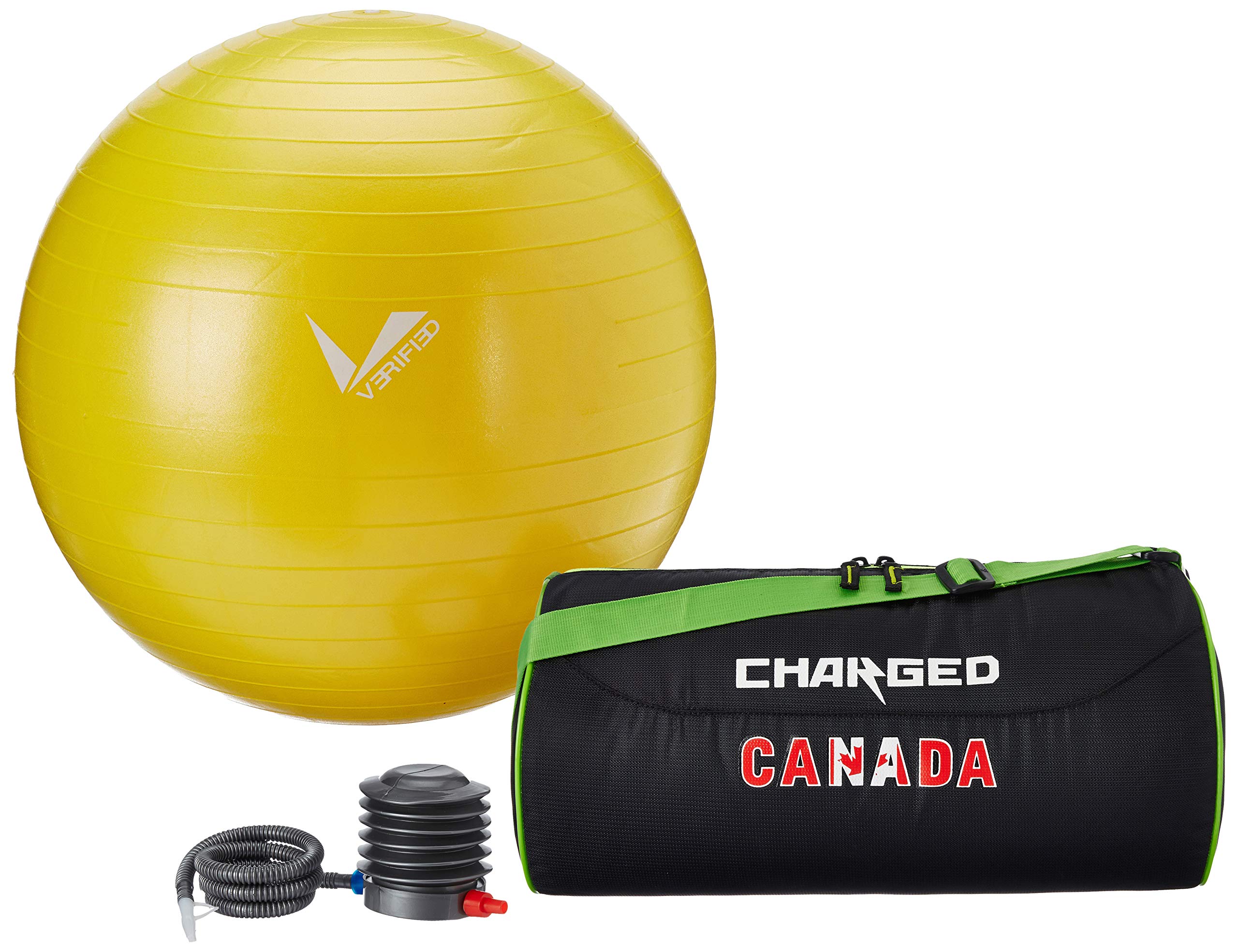 VERIFIED Gym Set with VERIFIED 65 CM ANTIBURST Ball 1001 and Charged Canada Small Gym Bag Black-image-29