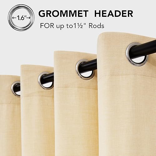 Miniatura 5 de Deconovo Cortinas semitraslúcidas de lino ligero para sala de estar, comedor, oficina, habitación de los niños, filtro de luz, ahorro de energía,