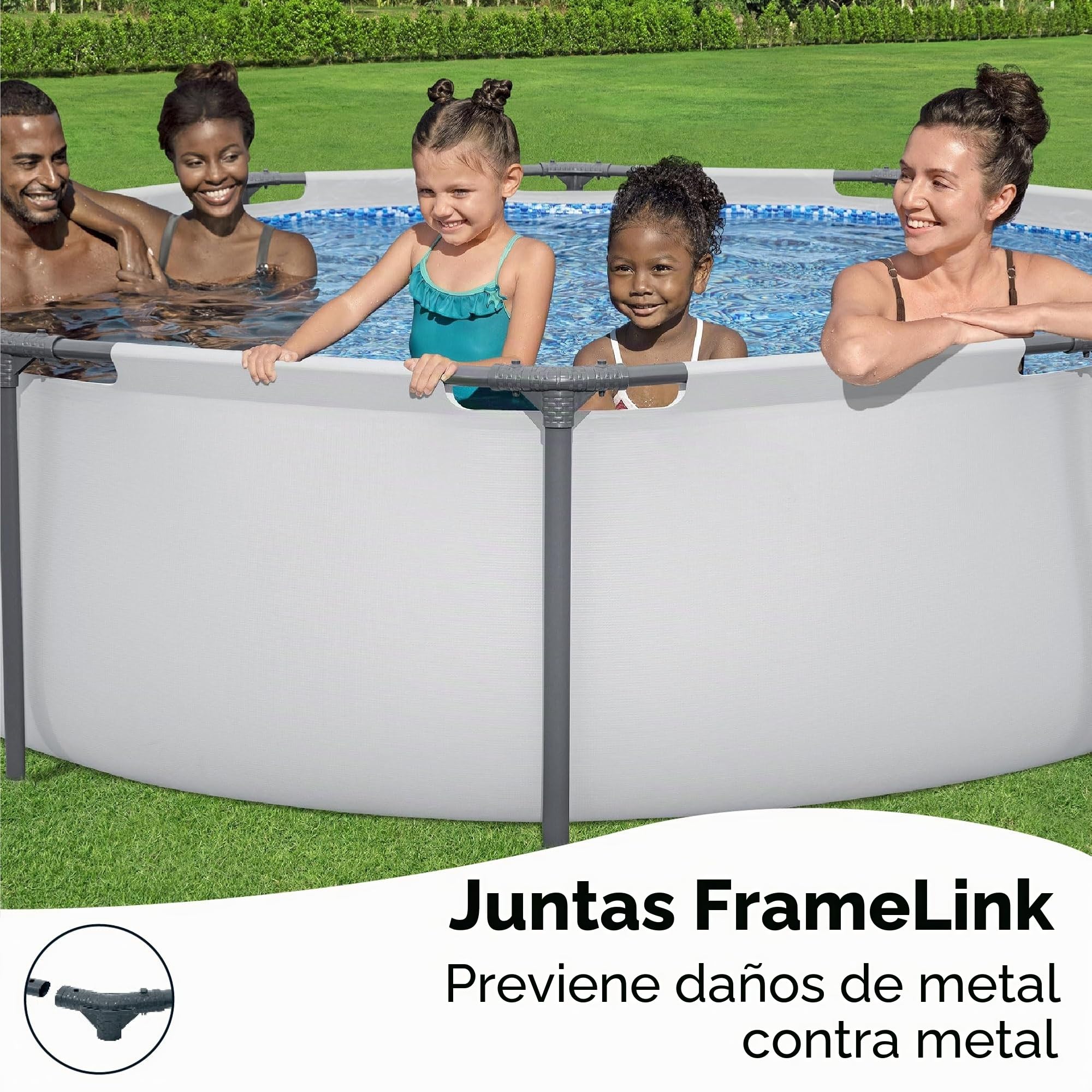BESTWAY 56406 - Piscina Desmontable Tubular Steel Pro MAX 305 x 76 cm, Multicolor