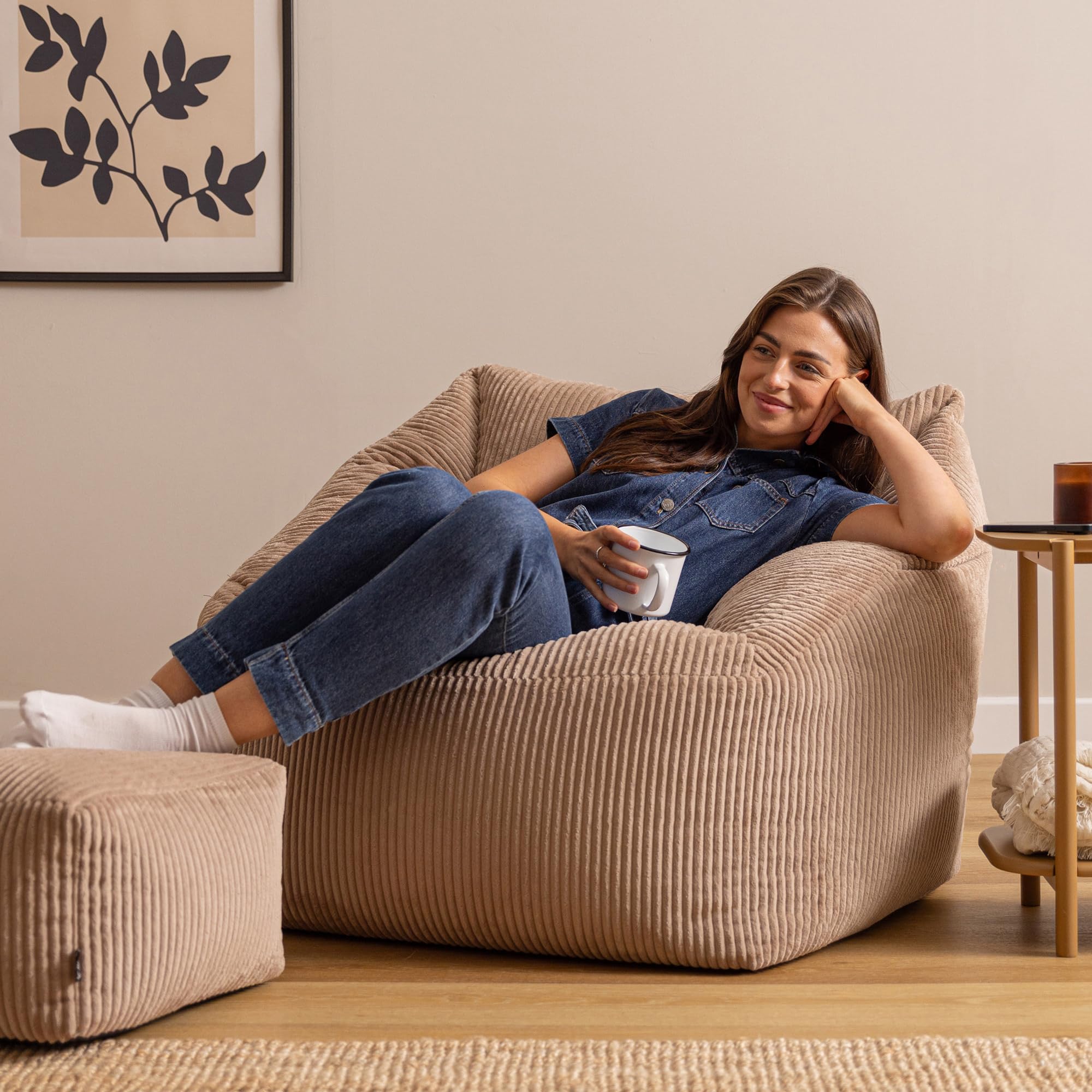 Icon Natalia Sitzsack Sessel mit Hocker für Erwachsene – Bild 2