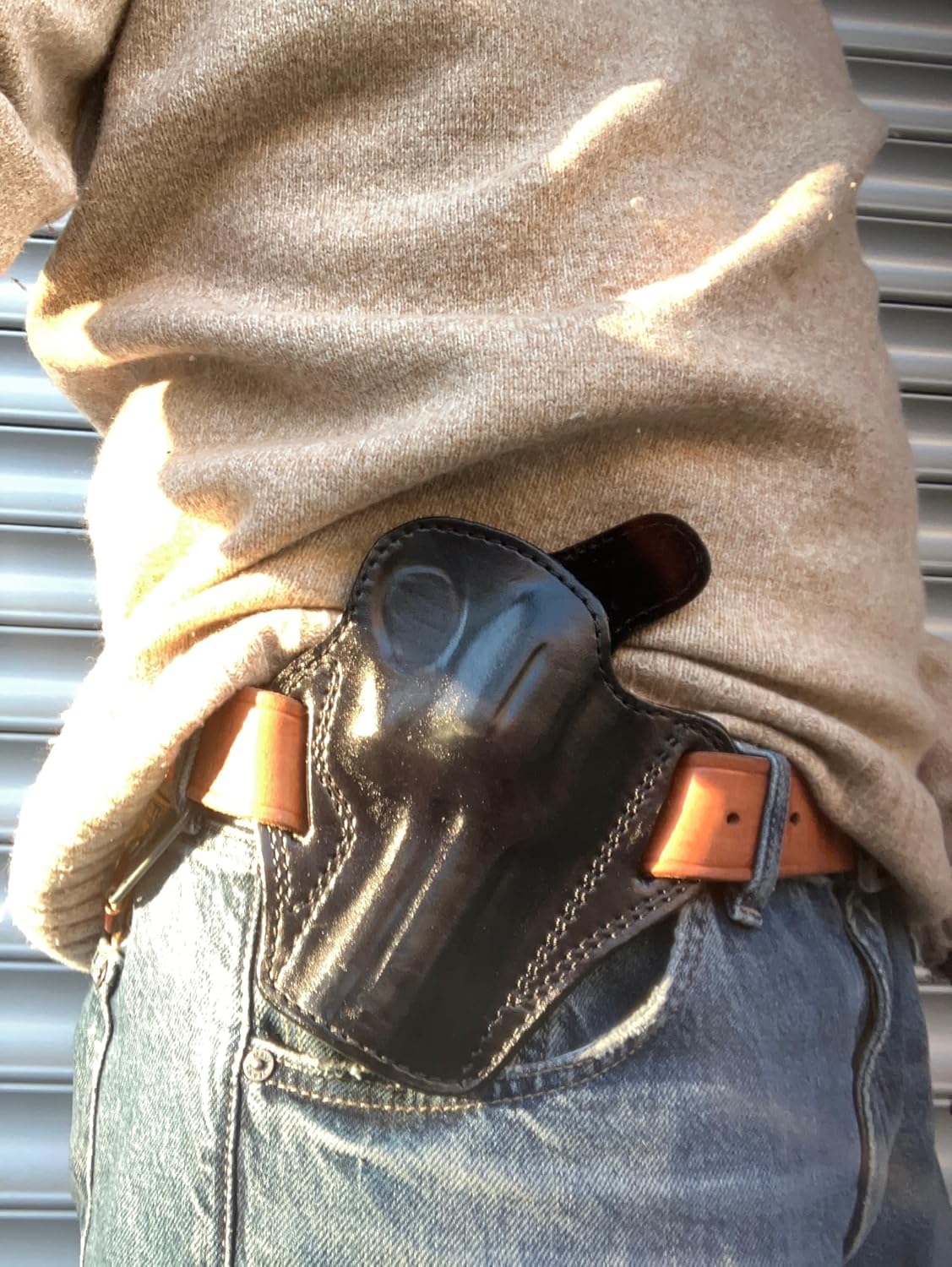 Leather OWB Open Top Holster for S&W 586,617,686" 4 inch Barrel (R.H)