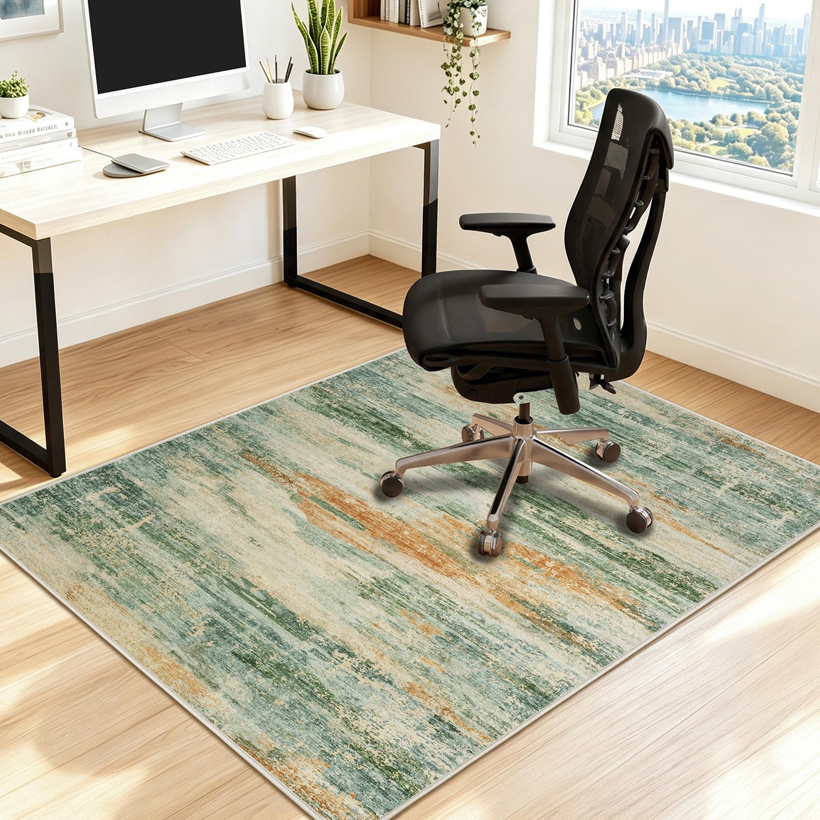 Famibay Office Chair Mat for Hard Floor 90x120cm Chair Mat Non Slip Green