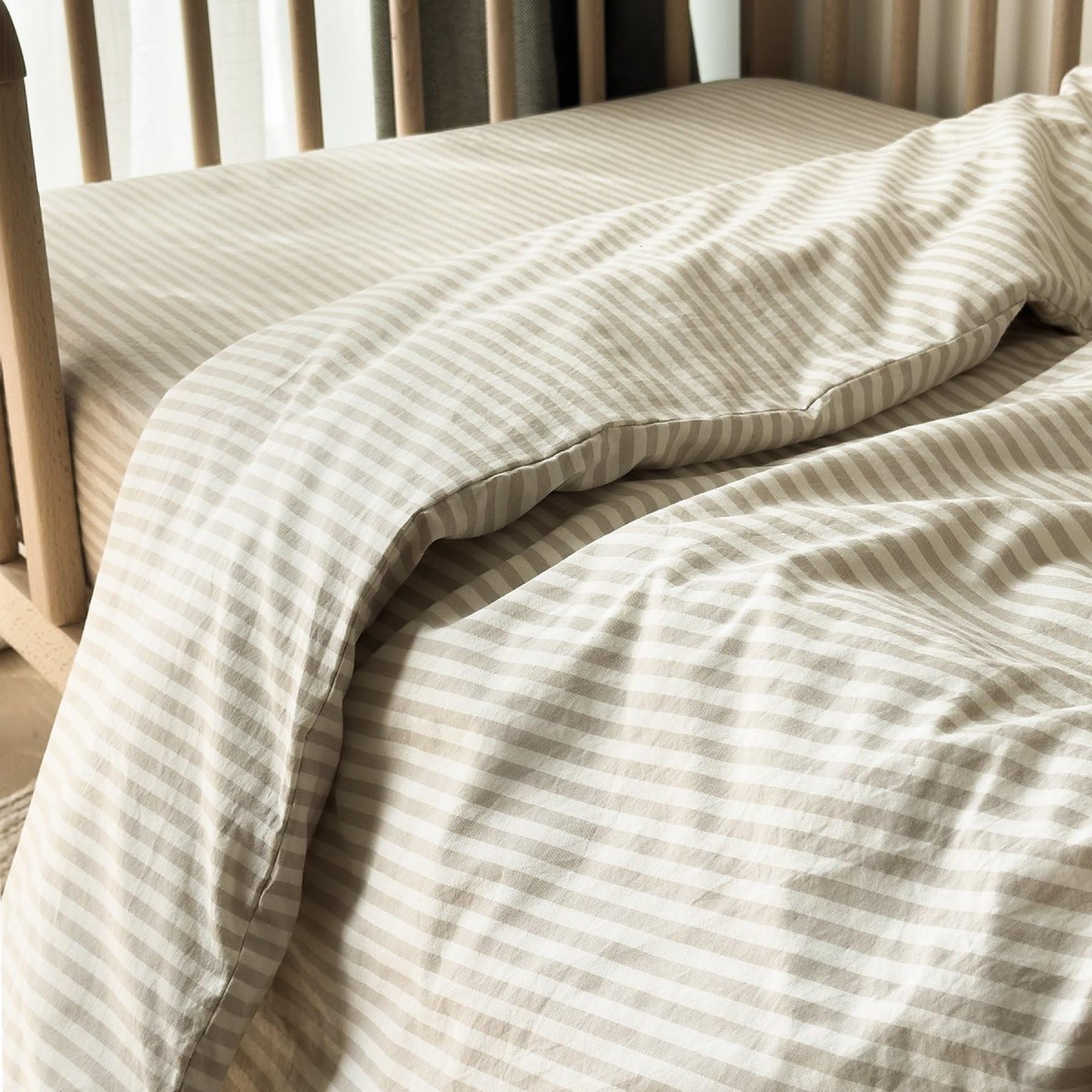 Housse de Couette Percale de Coton Bio bébé rayé