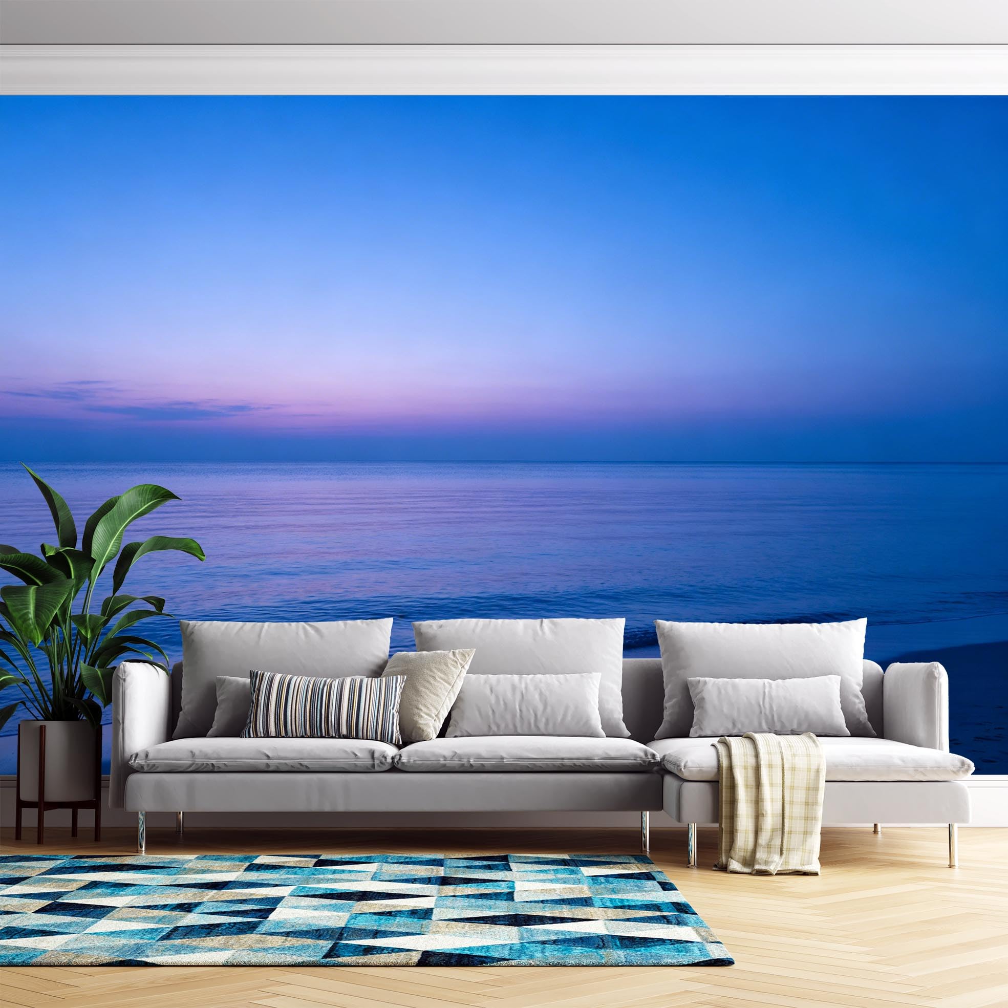 Paesaggio Di Spiaggia Al Crepuscolo Carta Da Parati 3D Murale Panoramico Per Soggiorno Carta Da Parati In Tessuto Non Tessuto Arte Moderna Poster Da Parete Decorazione Per La Casa Personalizzata Non