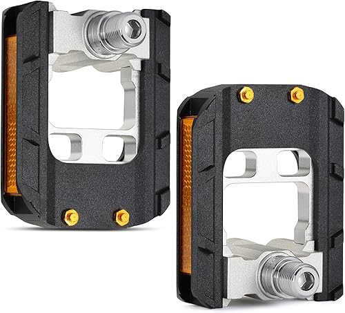 SAVADECK Pedales de bicicleta plegables, pedales de bicicleta de 916 pulgadas, anchos y planos de montaña, con aluminio, pedales de bicicleta