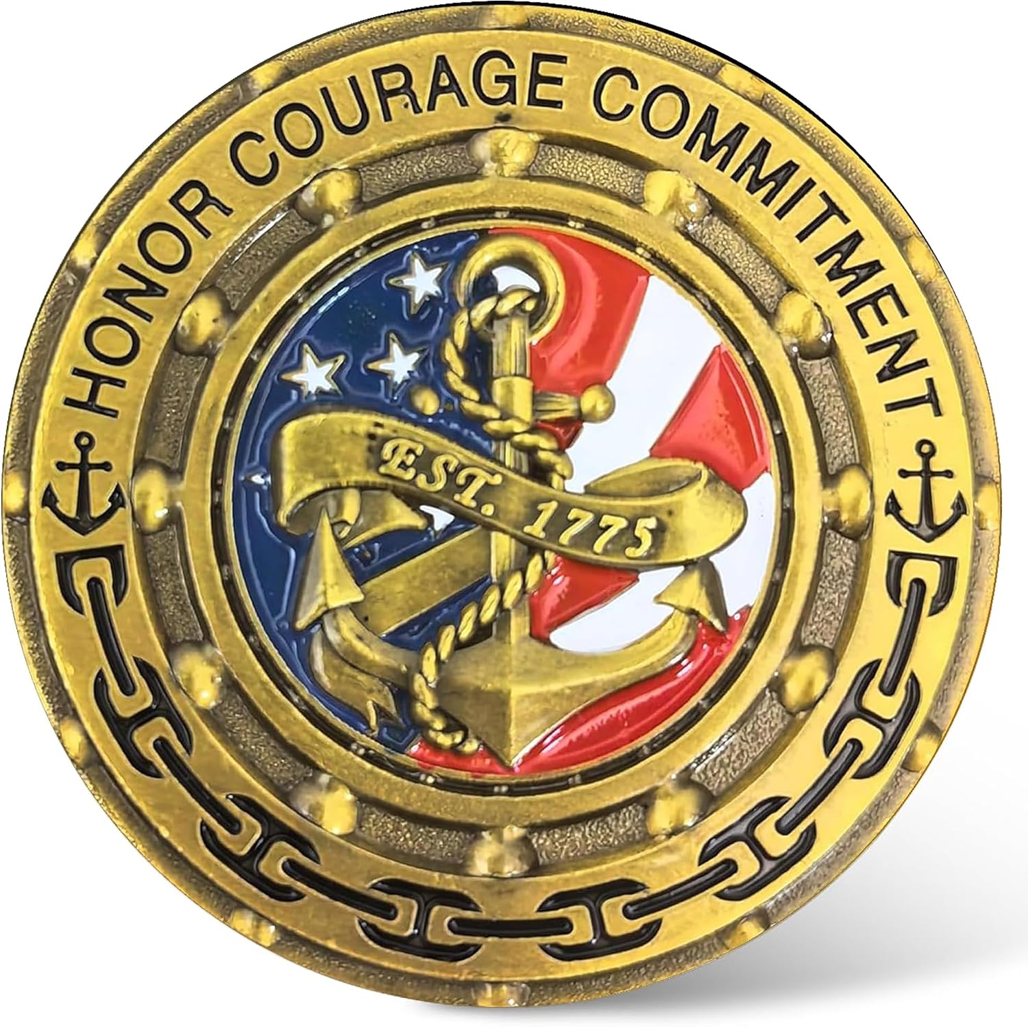 United States Sailor Challenge Coin - Sailor's Creed & Emblem - Honor, Courage, Commitment - Perfect for Collectors & Veterans