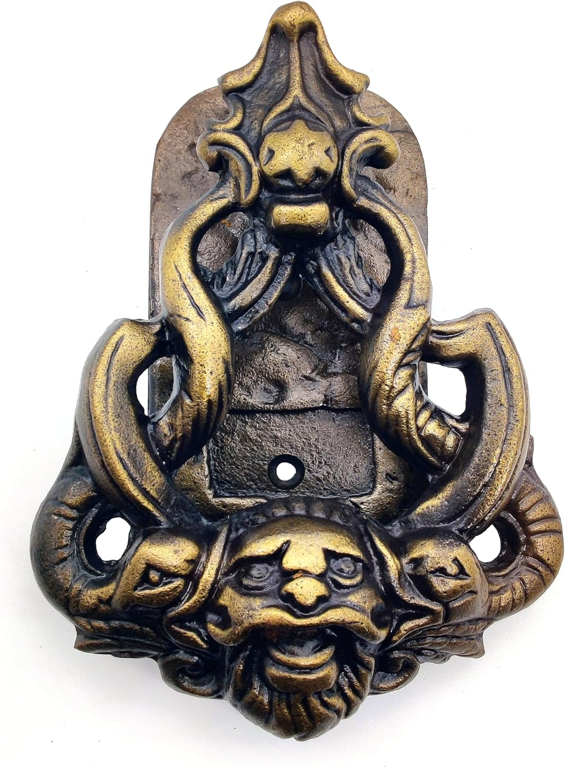 Art Deco Victorian Style Cast Iron Handcrafted Door Knocker, Decorative Hardware Vintage Style Home Decor Gift