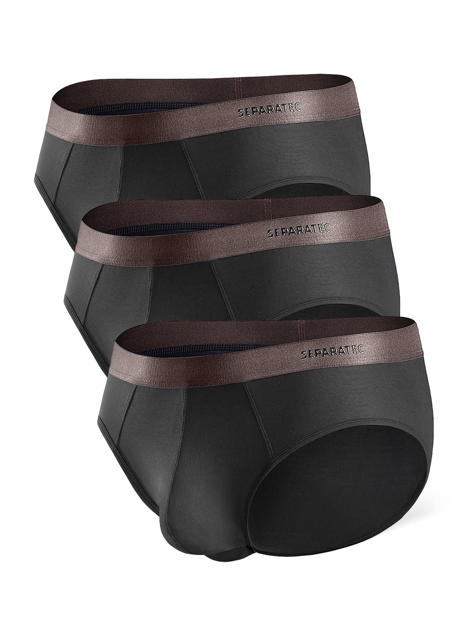 Separatec Men's Underwear Moisture-Wicking Bamboo Rayon Silky Soft Dual Pouch Briefs 3 Pack