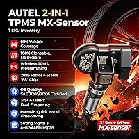 Vista 2 de Autel Sensor TPMS 1 sensor, válvula de metal MX-Sensor 315 MHz + 433 MHz, programable universal especialmente diseñado para reemplazo de sensores